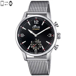 Orologio Ibrido Connesso Lotus Acciaio Quadrante Nero Bracciale in Rete 18803/3 - Foto 1 di 1