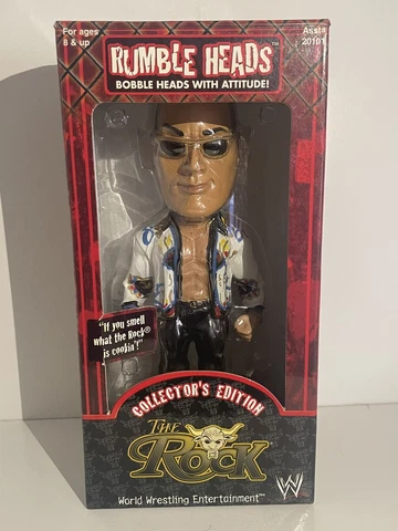 WWF Rumble Heads The Rock Dwayne Johnson Bobblehead Collector's Edition WWE Cover