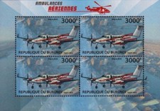 Hawker Beechcraft B350 King Air Ambulance (Flying Doctors) Aircraft Stamp Sheet