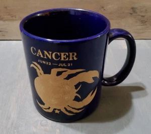 Cancer Zodiac Horoscope Blue Cold Coffee Cup Tea Mug June 22 - July 21 - Picture 1 of 3