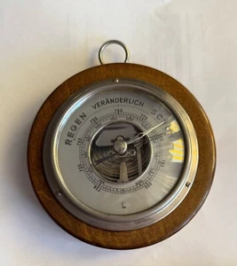 Barometer Thermometer Wetterstation Hygrometer,auf Holz,sehr alt, super Deko - Bild 1 von 4
