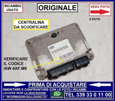 CENTRALINA MOTORE INIEZIONE MARELLI FIAT 600 SEICENTO 1.1 BENZ 01-09 IAW 4AF.M9 - Immagine 1 di 4