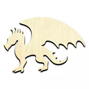 Dragon 3 Laser Cut Out Unfinished Wood Shape Craft Supply - Picture 1 of 6