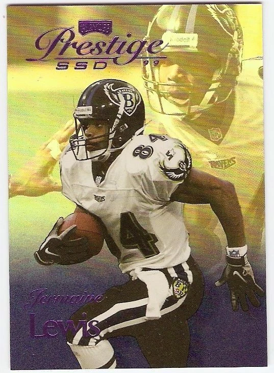JERMAINE LEWIS PURPLE SERIAL #/500 1999 PLAYOFF PRESTIGE 11 SSD BALTIMORE RAVENS - Image 1 of 1