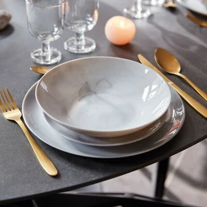 Luminarc Diwali Grey Marble 18pc 19pc Opal Glass Dinner Set Dinnerware Tableware - Picture 1 of 10