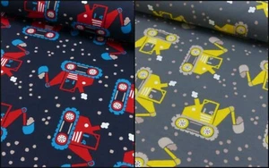 Tejidos de jersey ♥ jersey elástico ♥ telas infantiles ♥ excavadora ♥ por metros ♥ elección de color - Imagen 1 de 3