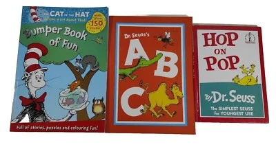 The Cat In The Hat Bumper Book of Fun + ABC + Hop On Pop 3 Book Bundle Kids - Image 1 of 4