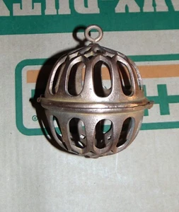 Antique Brass Hanging Ball String Twine Holder Dispenser Globe Cage Tool Egg - Picture 1 of 22