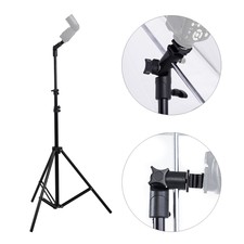 TARION Studio Photo Tripod Light Stand Kit + E-Shape Swivel Softbox Flash Holder