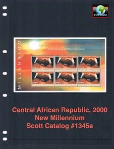1/3 di sconto $15,00 Scott Value - 2000 CENTRAFRICA R Millennium s/s CV MNH NH UMM - Foto 1 di 4