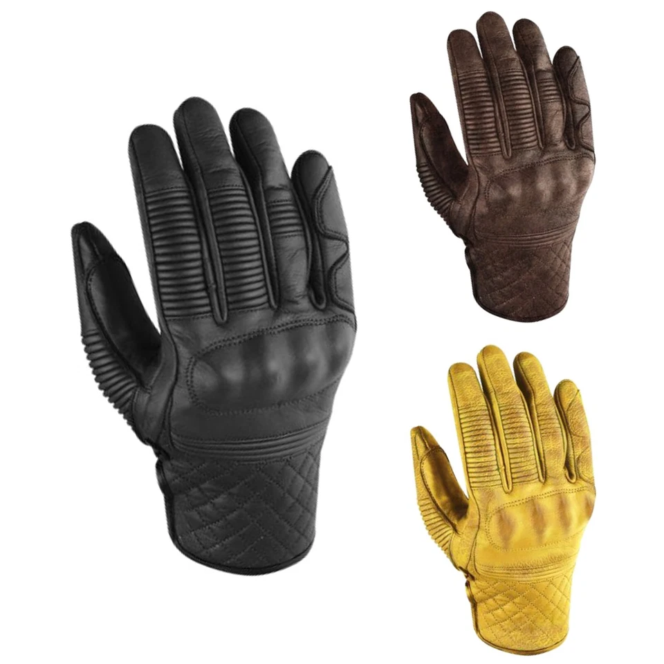 Rokker Motorradhandschuhe Leder retro kurz Tucson - Used Look Biker Handschuhe - Bild 1 von 1