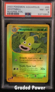 Aquapolis Reverse Holo Weepinbell PSA 8 HOLO INVERSO (0691) 65/147 Pokémon - Imagen 1 de 1