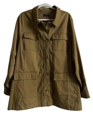 Chaqueta con cinturón Lane Bryant Dobby para mujer talla 20 bolsillos utilitaria elástica (sin cinturón) Foto 1 de 4