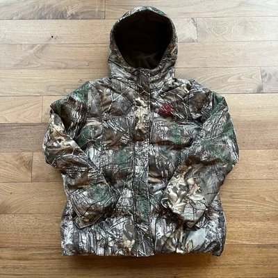 Chaqueta Realtree Xtra para mujer XL marrón camuflada rosa con capucha cremallera a presión piel acolchada Foto 1 de 3