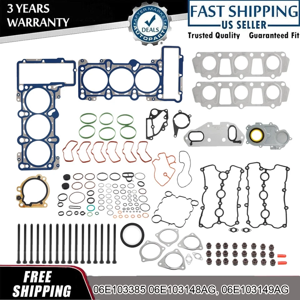 Kit de sellado de junta completa del motor con perno de cabeza para 3.0TFSI AUDI A4 S4 A5 S5 A6 A7 Q5 Q7 Foto 1 de 4