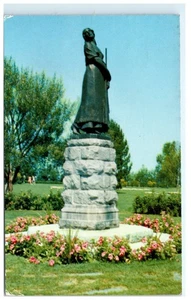 Postal Litográfica Vintage Monumento Evangelino Grand Pre Nueva Escocia - Imagen 1 de 2