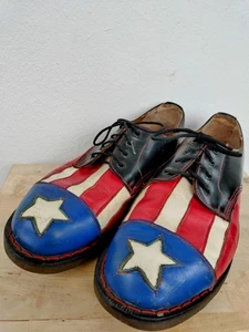 Dr Martens Rare Vintage 90s Shoes | Stars and Stripes USA Flag | Made in England - Bild 1 von 8
