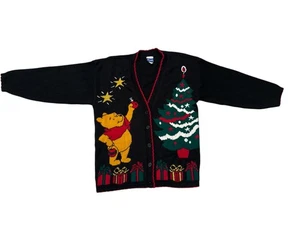 Cárdigan suéter tejido navideño vintage de Disney Winnie The Pooh mediano para mujer - Imagen 1 de 6