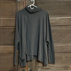 Top girocollo Planet By Lauren G grigio Pima cotone swing taglia unica - Foto 1 di 6