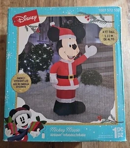 Gemmy 4' Christmas Disney Lighted Inflatable Santa Claus Mickey Mouse Air Blown - Picture 1 of 4