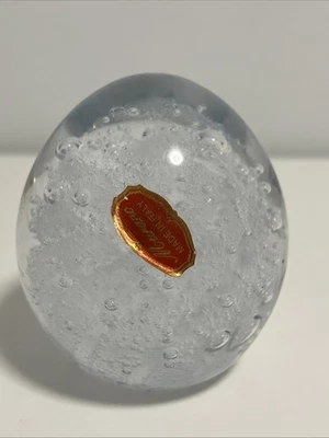 "Pisapapeles grande esfera transparente blanco burbuja soplado a mano vidrio artístico de Murano huevo de 3,5""" Foto 1 de 4