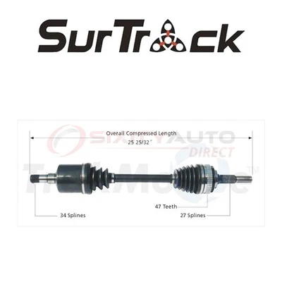 SurTrack CV Axle Shaft for 1984-1990 Chevrolet Celebrity 2.5L 2.8L 3.1L 4.3L rr Foto 1 de 4