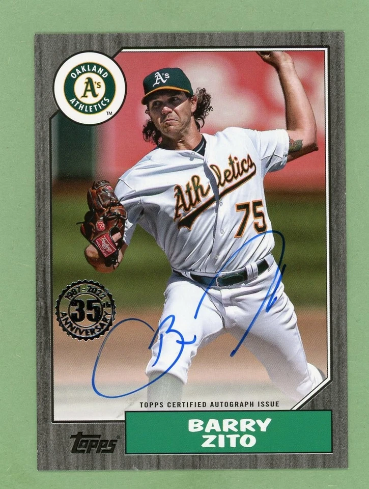 2022 Topps '87 Topps Autographs BLACK 182/199 Barry Zito Oakland Athletics - Image 1 of 1