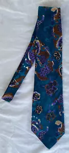 VTG PERRY ELLIS..ABSTRACT..BLUE..HANDMADE SILK..TIE..USA - Picture 1 of 5