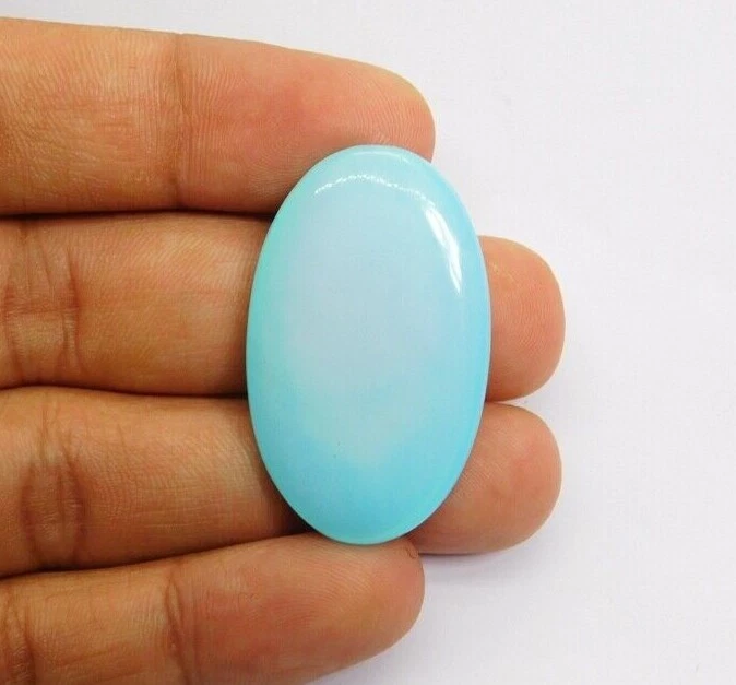 Natural Peruvian Blue Opal Cabochon Gemstone, Blue Opal Soft Blue Color Rizwana - Image 1 of 1