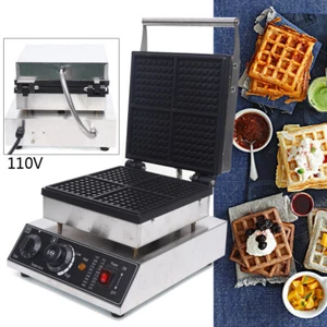 Commercial Electric Waffle Maker Nonstick Belgian Waffle Baker Baking Machine - Picture 1 of 11