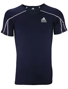 Adidas Men's Techfit Team Performance T-Shirt Top Tee - Navy Blue - Picture 1 of 2