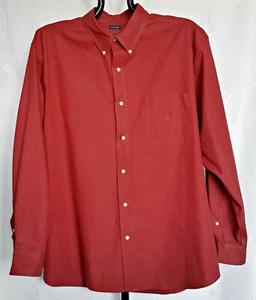 VINTAGE AUTHENTIC CHAPS SOLID RED COTTON BLEND MENS DRESS SHIRT-SIZE:US/XXL/EU46 - Picture 1 of 7