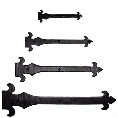 Paquete de 2 bisagras de correa ficticia decorativa de 6" 9" 12" 16", bisagra falsa rústica, imitación de hierro Foto 1 de 2