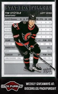 2023-24 Upper Deck #SB-5 Tim Stutzle Stat Box Riempitivo - Foto 1 di 2