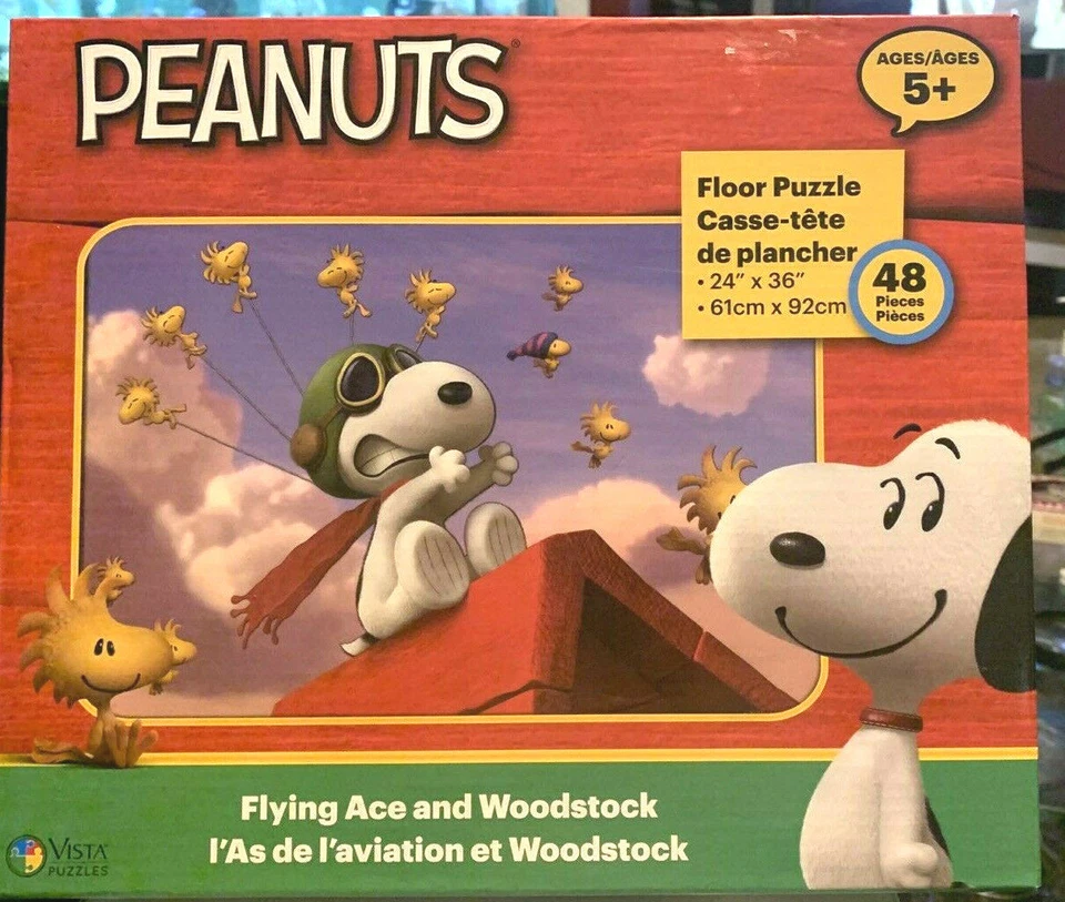 Rompecabezas de 48 piezas Peanuts Flying Aces and Woodstock.  Foto 1 de 2