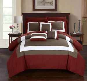 Duke King Comforter Set 10-Piece, Colorblocked Comforter King Size with 2 Shams, - Picture 1 of 1