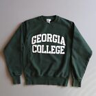 Georgia College Champion Reverse Weave Crewneck Sweatshirt Small Green S