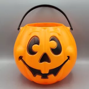 Vtg Grand Venture Blow Mold Candy Bucket Pail Halloween Pumpkin Jack 1997 - Picture 1 of 7