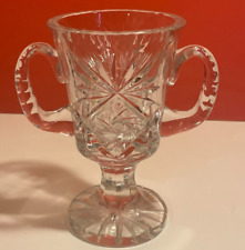 Bohemia Crystal Double Handled Flower Vase, Vintage, Decorative