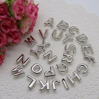 SINGLE Alphabet Letters 5/8" (15mm) Silver Metal Spike Studs Leather Crafts - Изображение 1 из 2