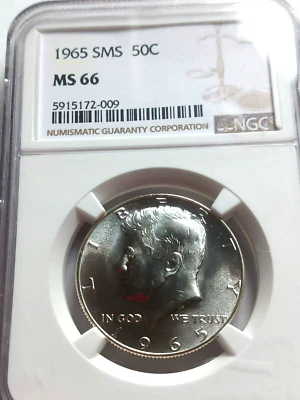 1965 KENNEDY HALF DOLLAR SMS NGC MS66 - Image 1 of 4