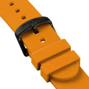 Leuchtendes glattes Silikon-Uhrenarmband 20 mm, leuchtet im Dunkeln schwarze Schnalle orange - Bild 1 von 2