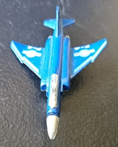 Avión de combate F-4. AVIÓN DE JUGUETE FUNDIDO A PRESIÓN VINTAGE. PLATA / AZUL - Imagen 1 de 7
