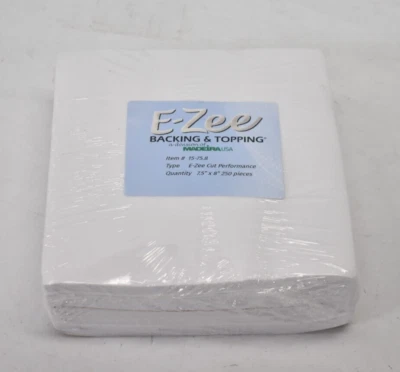 Madeira E-Zee Backing & Topping Embroidery Woven Sheets 250 Pieces 7.5" x 8" - Image 1 of 4