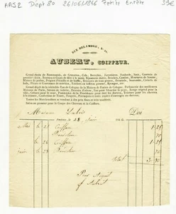 Dépt 80 - Amiens 24 Rue Delambre - Petite Entête Secteur de la Coiffure de 1846 - Bild 1 von 1
