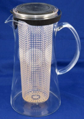 Vintage Large 9" Tall Bodum Glass Tea Pot Pitcher with Infuser and Lid - Image 1 of 4