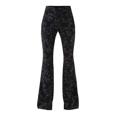 No Boundaries Pull On Flare Pants 32” Inseam Celestial Black Print Medium (8-10) - Image 1 of 4