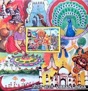 India 2016 Vibrant India Culture Art Architecture Miniature sheet MNH - Picture 1 of 2