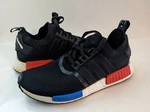 Adidas NMD R1 Runner PK PRIMEKNIT Core Black Red Blue OG S79168 2015 9.5 used - Picture 1 of 11