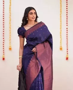 Silk Saree Indian New Designer Fancy Wedding Party Wear Bollywood Pakistani Sari - Picture 1 of 3